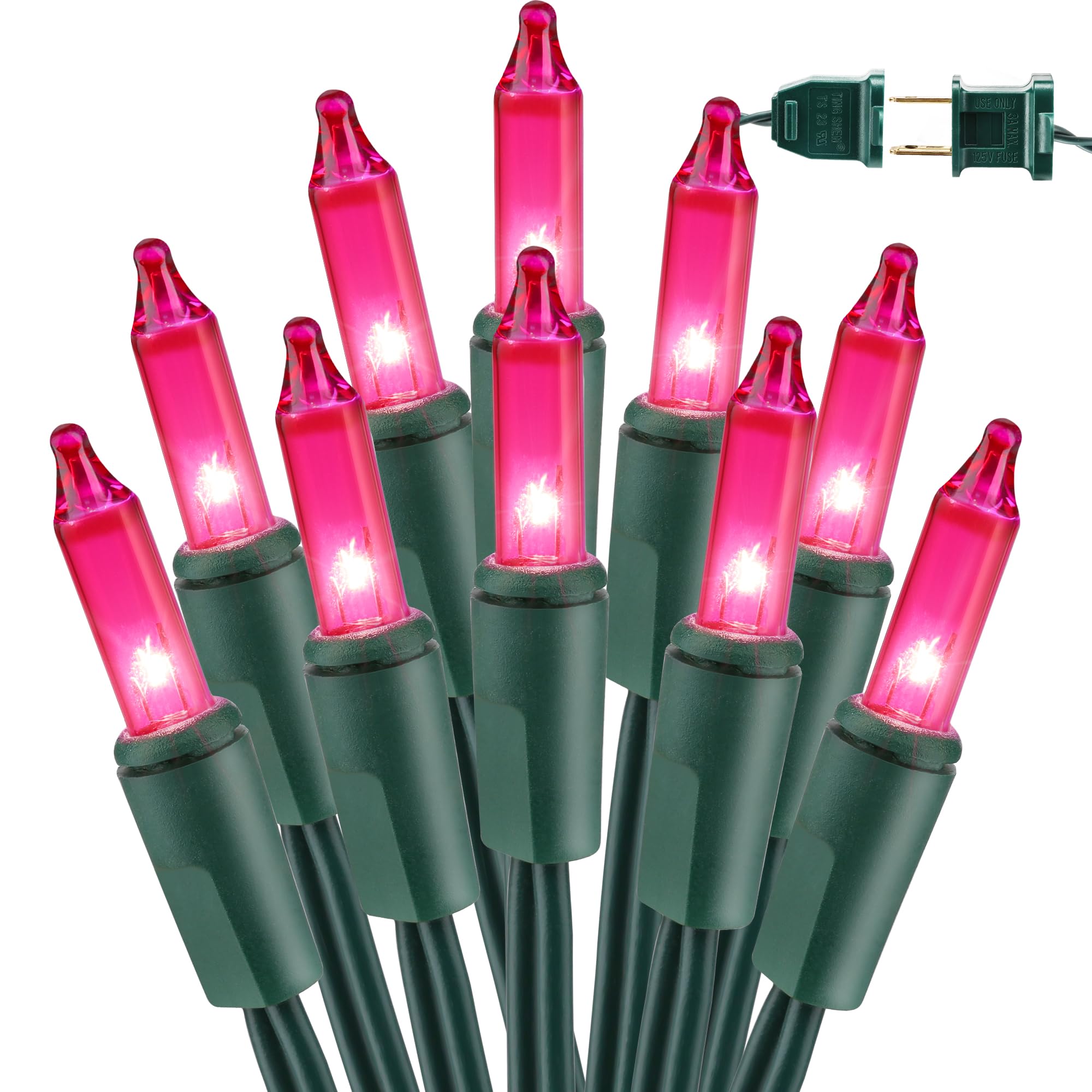 BrizLabs Steady On & Twinkle Christmas Lights - 100-ct Clear Outdoor Connectable Incandescent Mini Lights, Warm White String Lights for Xmas Tree, Indoor Holiday Party